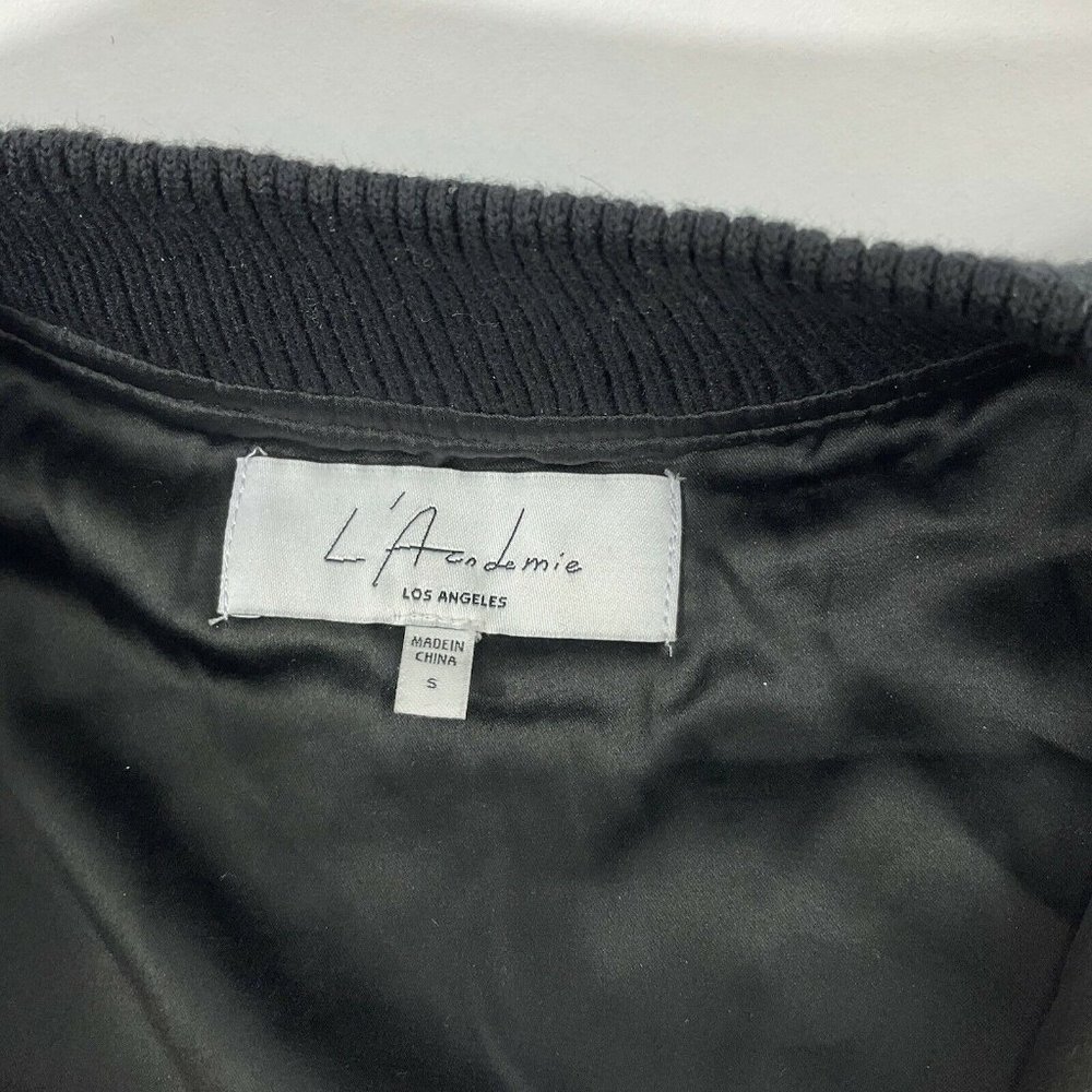 L'Academie Jacket Women Sz S The Sophia Bomber Black White Houndstooth $178 Nwt - Picture 9 of 11